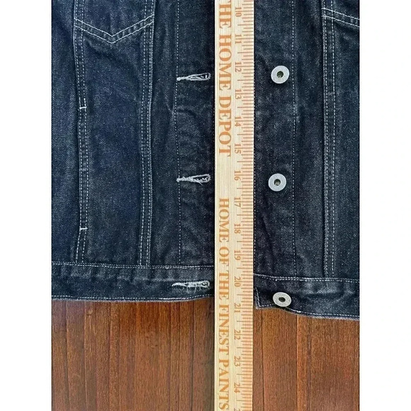 Guess Jeans Vtg Denim Black Jacket Button Down XL (junior) Sz Small For Women - Picture 7 of 9